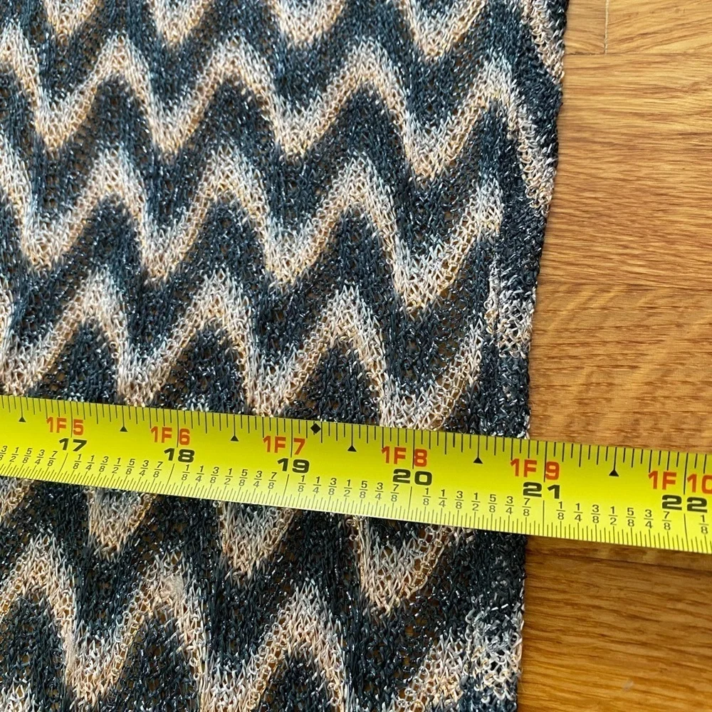 Charming Charlie Multicolor Chevron Pattern Metallic Scarf Zig Zag Light Scarf